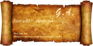Gorzó Andrea névjegykártya
